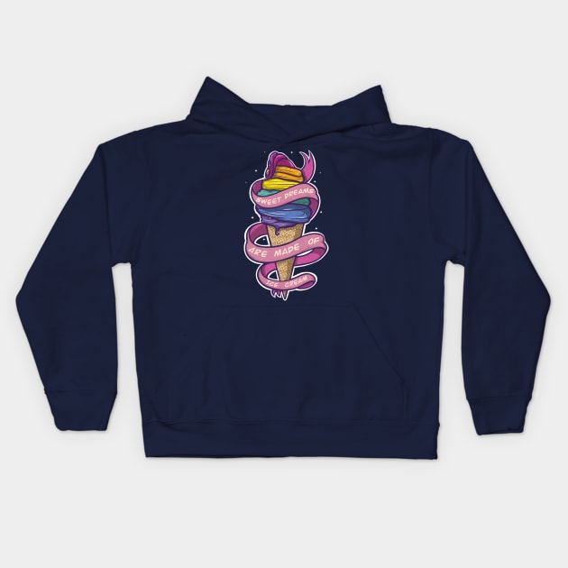 Sweet Dreams Are Made of Ice Cream Kids Hoodie by ArtDiggs